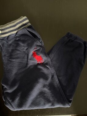 Polo by Ralph Lauren Navy Sweatpants with Red Pony Emblem
